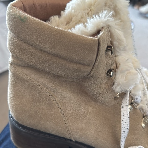 Sam Edelman Darrah tan suede / furry lace up boots - Picture 8 of 12